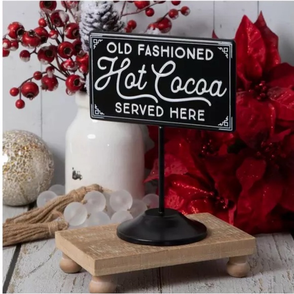 Hot Cocoa Metal Table Sign Old Fashioned Hot Cocoa Sign - Picture 1 of 4